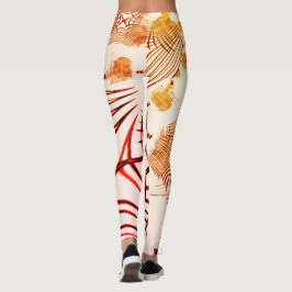Legging Curvas avermelhadas cruzadas castanhas, com efeito