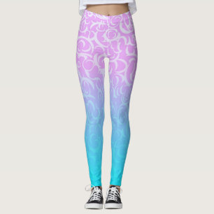 Legging Curvas Azuis Rosa