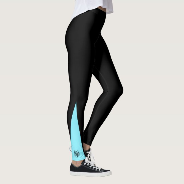 Legging Custom Company Logo Black & Electric-Blue (Direita)