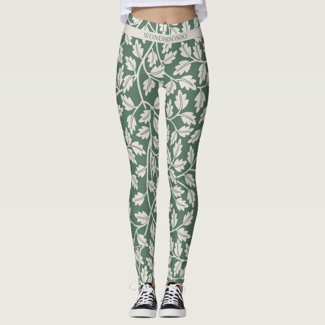 Legging Custom Emerald Green Flower before wedding (Frente)