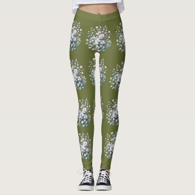 Legging Custom flower design  (Frente)