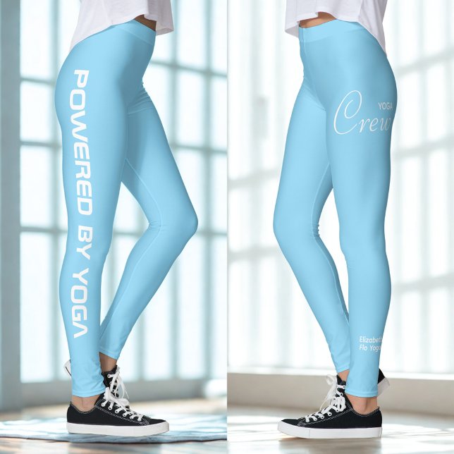 Legging Custom Print Yoga Crew Baby Blue (Baby blue yoga leggings.)
