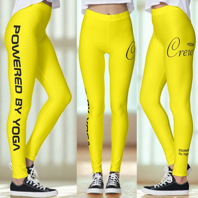 Legging Custom Print Yoga Crew Bright Yellow (Yellow yoga leggings.)
