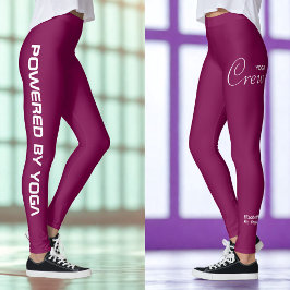 Legging Custom Print Yoga Crew Dark Wine
