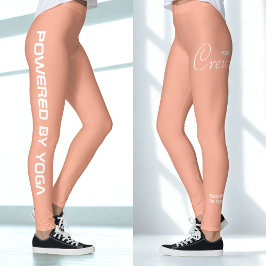Legging Custom Print Yoga Crew Peach