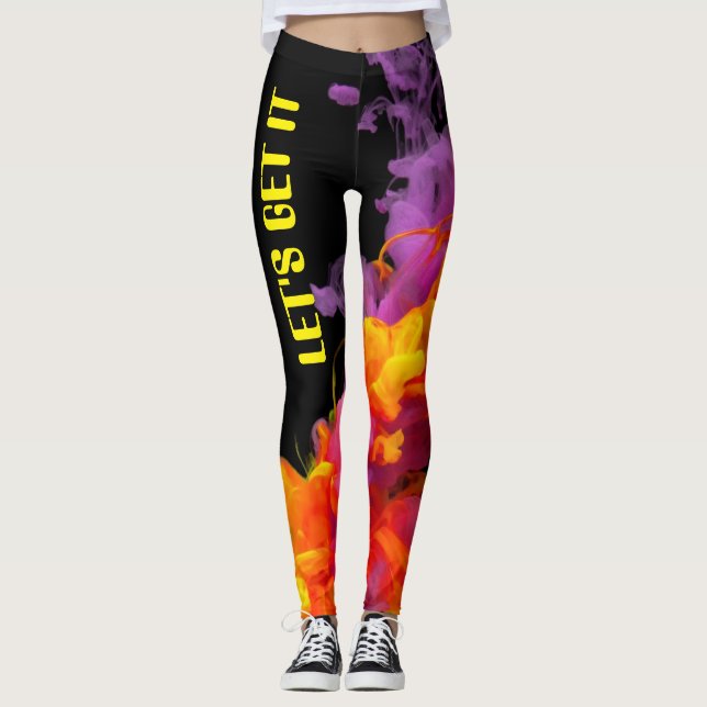 Legging Customizável deixe-nos obtêm-lhe o exercício (Frente)