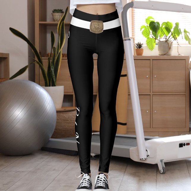 Legging Customized Pet Lover Script Text Black And White  (Criador carregado)