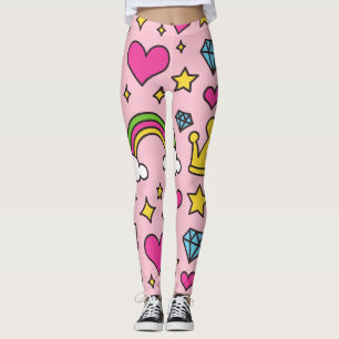 Legging Cuta Magic Horse Cor-de-Rosa, Padrão do Unicórnio