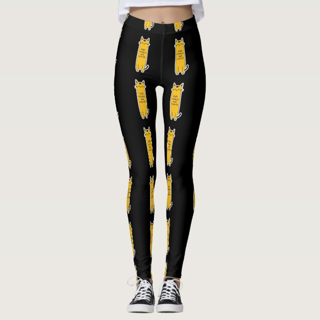 Legging Cute Cat With Whisker Warmth Minimalist Design (Frente)