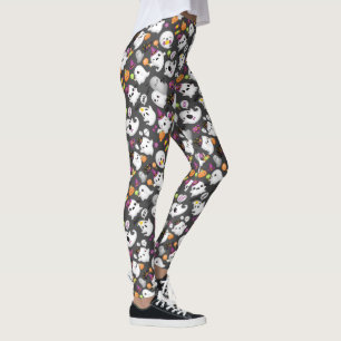 Legging Cute Fantasma e Lápides de Halloween