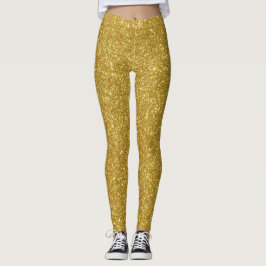 Legging Cute Glam Gold Glitter Sparkles Shiny Yoga Sport