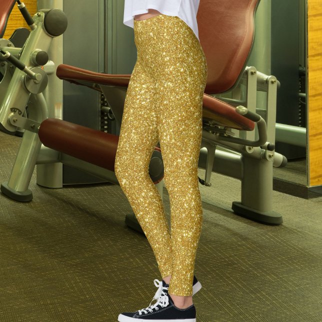 Legging Cute Glam Gold Glitter Sparkles Shiny Yoga Sport (Criador carregado)