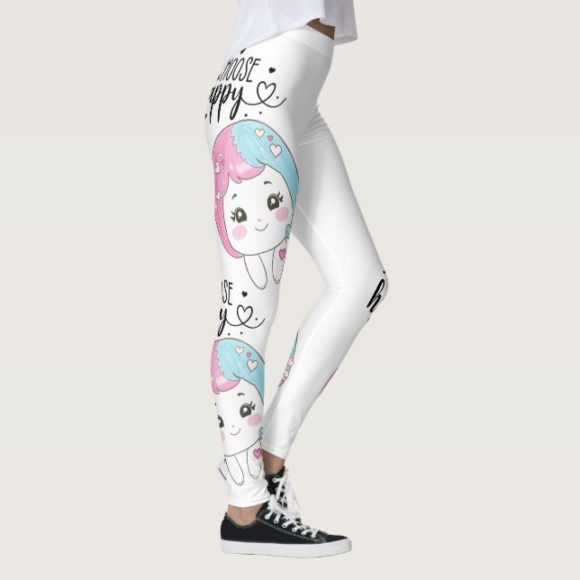 Legging Cute Kawaii “Choose Happy”  – Adorable Posi (Direita)