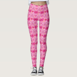 Legging Cute Kawaii Pink Bows Girly