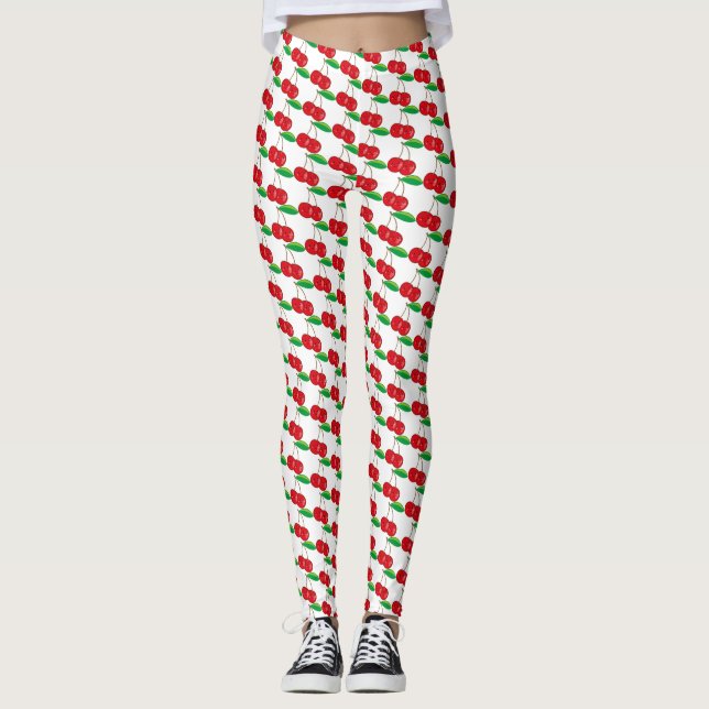 Legging Cute Kawaii Red Cherries Filhos de Fruta (Frente)