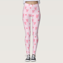 Legging Cute Pink Bows and Hearts Coque
