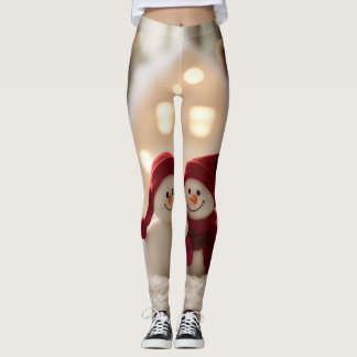 Legging Cute Snowman Family Winter Christmas