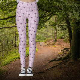 Legging Cute Vintage Purple Mushroom Dream Pattern