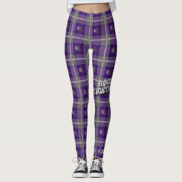 Legging Da "caneleiras más bonito da xadrez sirene" - roxo