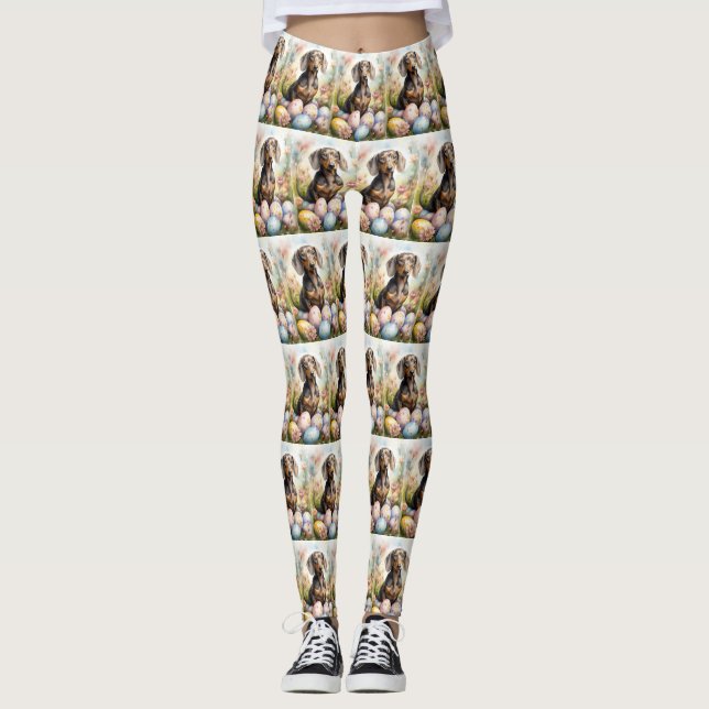 Legging Dachshund com Ovos de Páscoa (Frente)