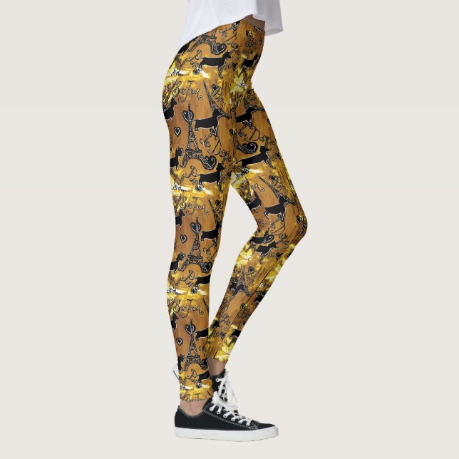 Legging Dachshund Dourado (Direita)