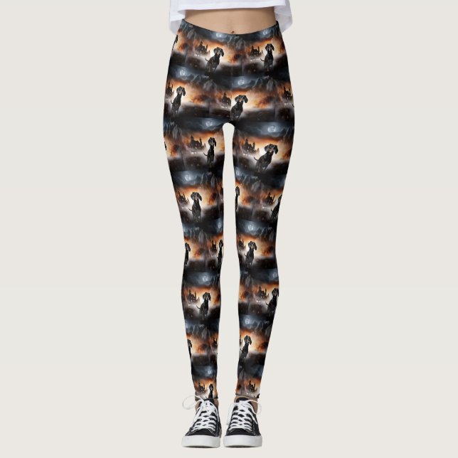 Legging Dachshund Halloween Scary (Frente)