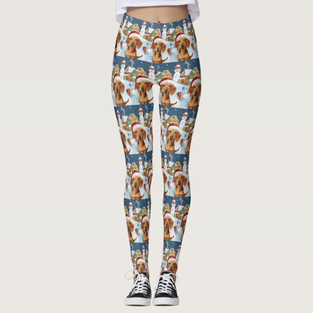 Legging Dachshund Winter Wonderland Natal Joy (Frente)