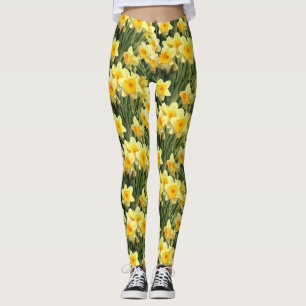 Legging Daffodils amarelos do primavera