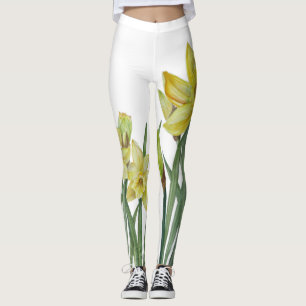 Legging Daffodils De Aquarela Ilustração De Retrato De Flo