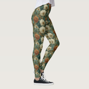 Legging Dahlias Atléticas Prateadas Dia das Mães Floral
