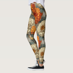 Legging Dahlias Flower Women Active Wear Dahlias Luxo