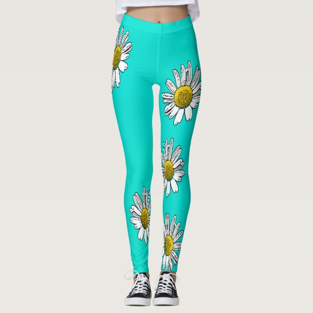 Legging Daisies desenhadas (Frente)