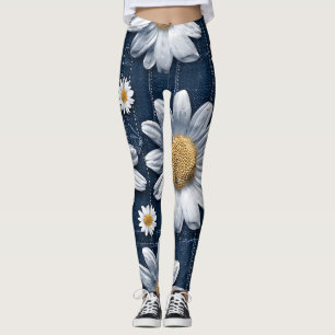 Legging Daisies em Denim