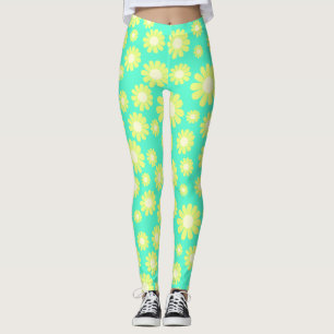 Legging Daisy Yellow Teal