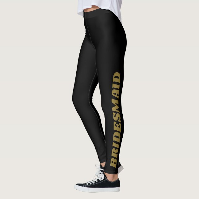 Legging Damas de Honra Preto Dourado Bold Festa de Casamen (Esquerda)