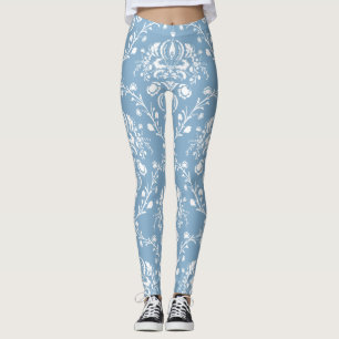 Legging Damasco azul holandês