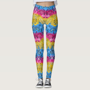 Legging Damasco do Dragão Pansexual - Cores do Sinalizador
