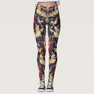 Legging Damasco Floral Art Nouveau Dourado