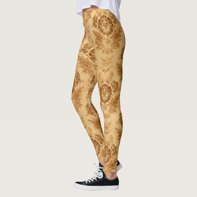 Legging Damasco Floral Ouro Macio (Esquerda)