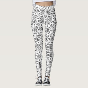 Legging Damasco Preto E Branco