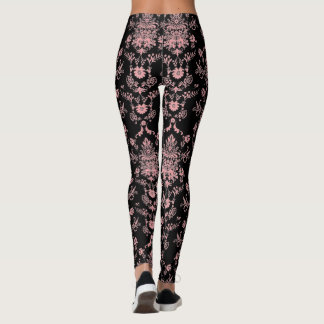 Legging Damasco rosa e preto