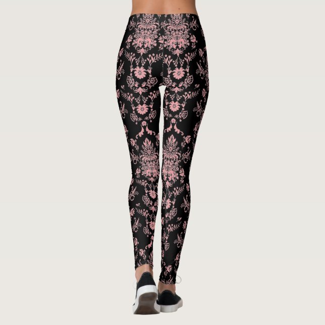 Legging Damasco rosa e preto (Verso)