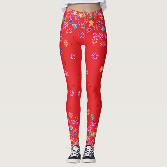 Legging Damascos e Flores Retro (Frente)