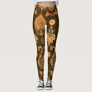 Legging Damask Floral: Estilo de Vintage sem costura