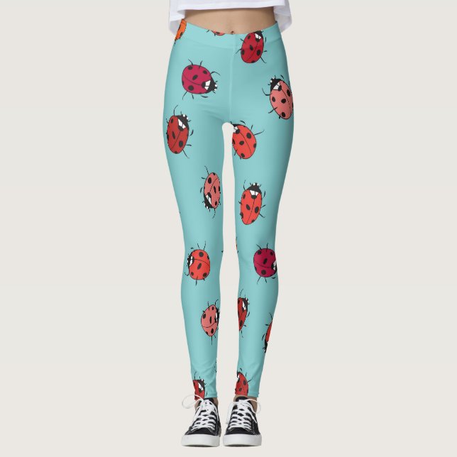 Legging Damybugs, fundo azul, charmoso e uniforme (Frente)