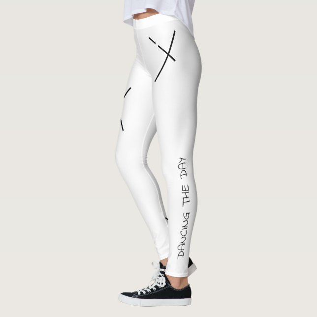 Legging Dançando O Dia Soft Preto&Branco Minimal X Arte (Esquerda)