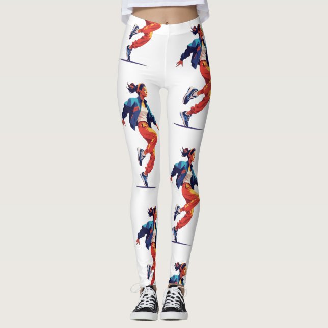 Legging Dançarina fêmea Hip Hop Thunder_Cove (Frente)