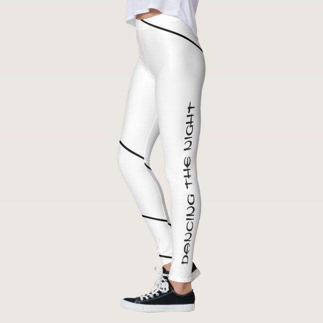 Legging Dancing Refined Black Minimal Enveloping Line Art  (Esquerda)