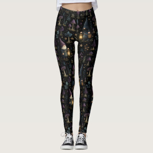 Legging Dark Fantasy Gnomo e Mushroom Pattern