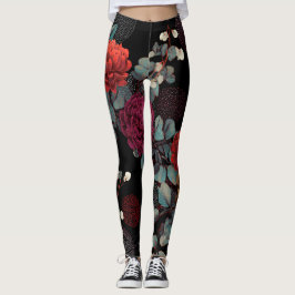 Legging dark flower